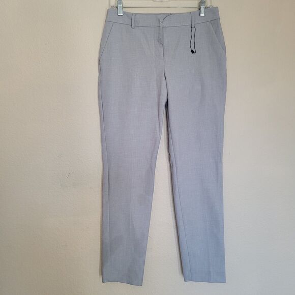 Express Pants Womens 8 L Gray Columnist Ankle Mid Rise Stretch Dress Work Office - Picture 1 of 8